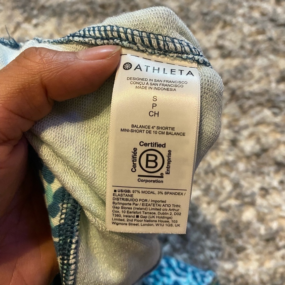 Athleta Balance 4 Inch Elastic Drawstring Breathable Soft Blue Shorts S - Picture 8 of 8